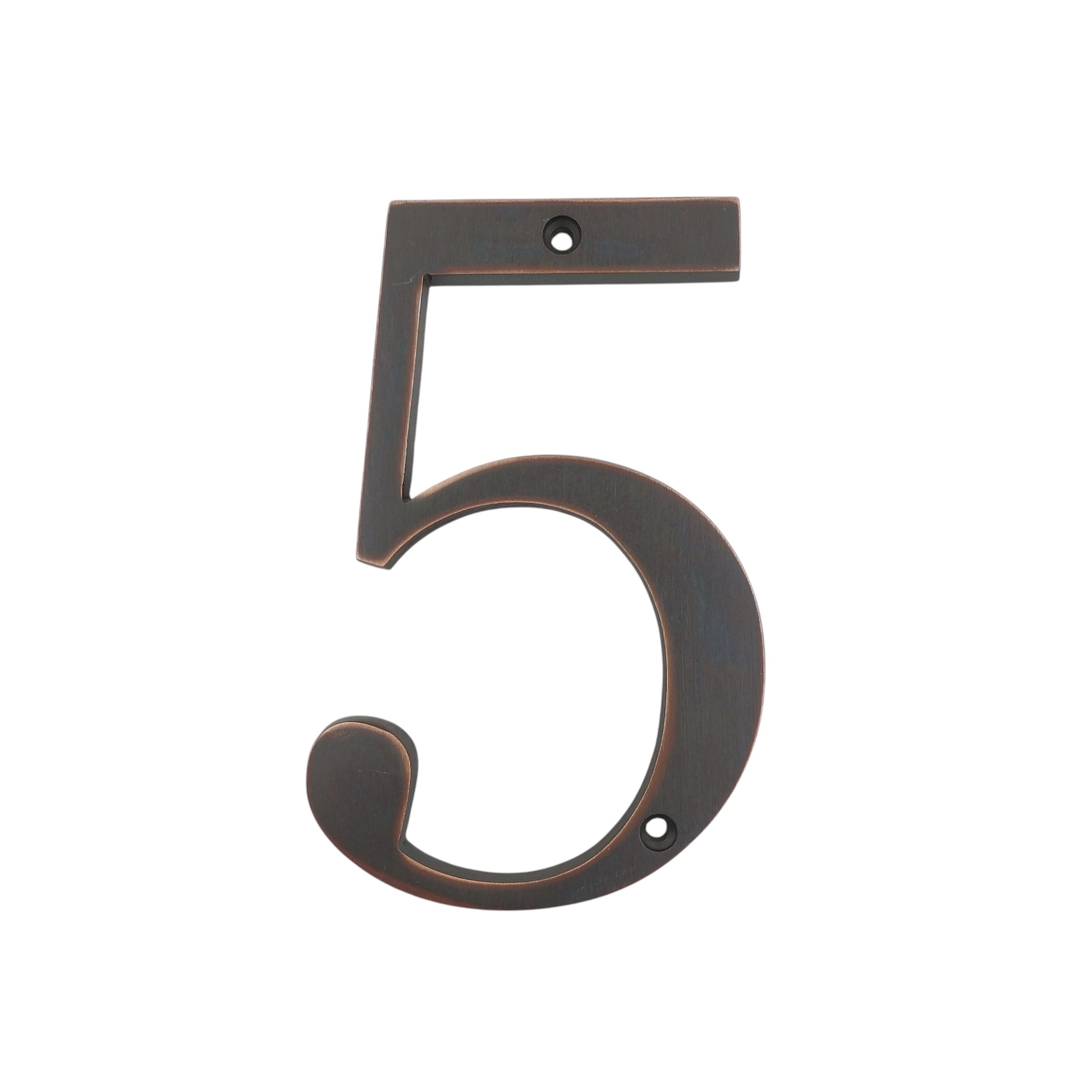 Aged Bronze Metal 4 inch Flush House Address Numbers, Bold Readable Font