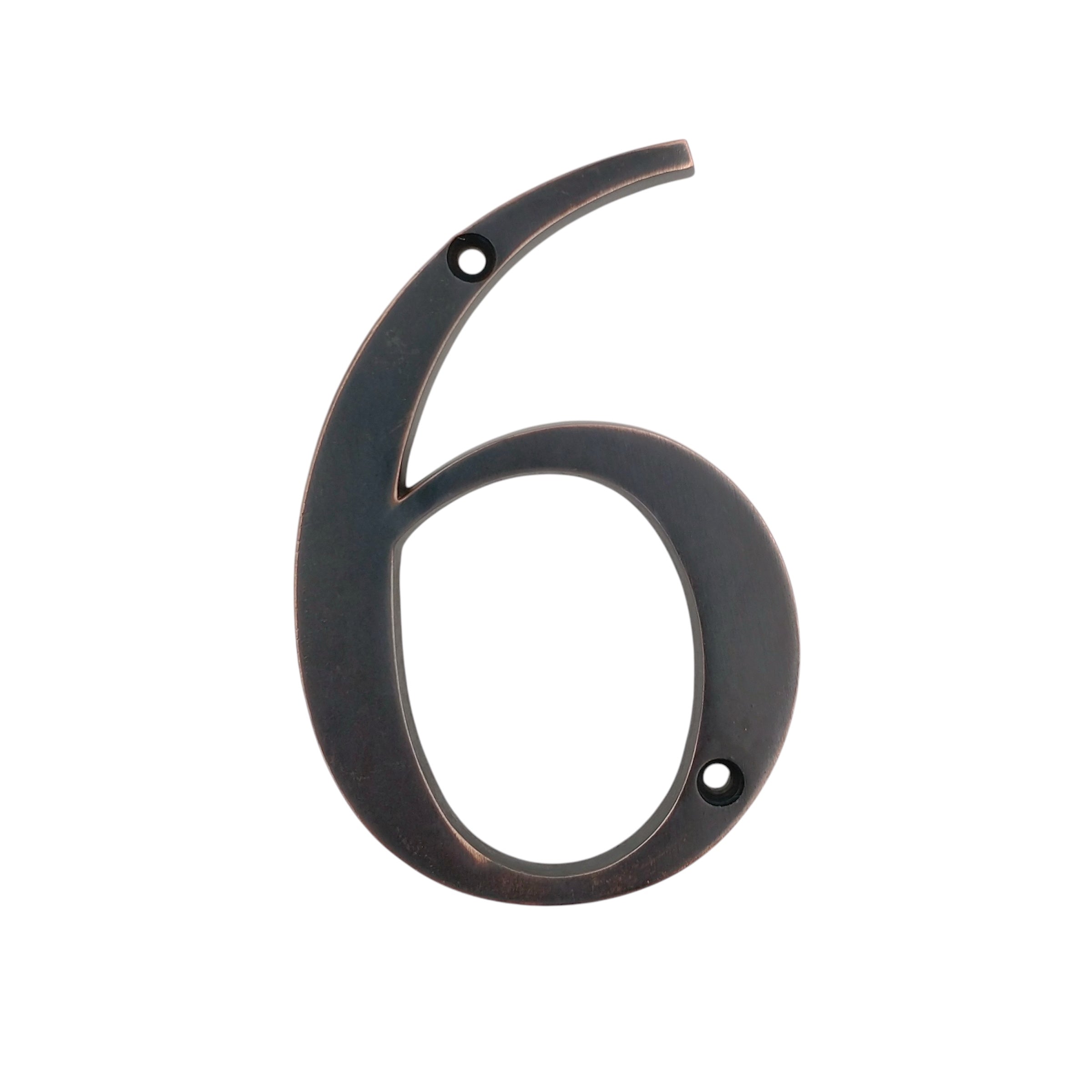 Aged Bronze Metal 4 inch Flush House Address Numbers, Bold Readable Font