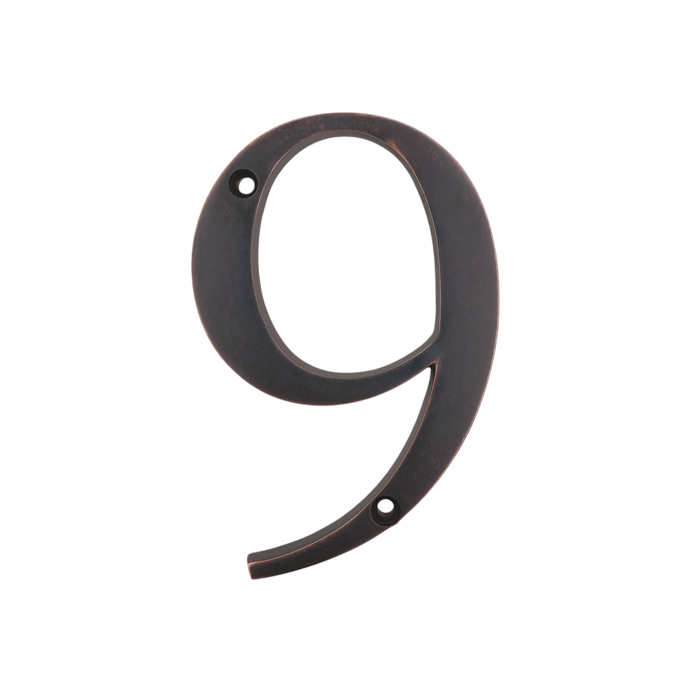 Aged Bronze Metal 4 inch Flush House Address Numbers, Bold Readable Font