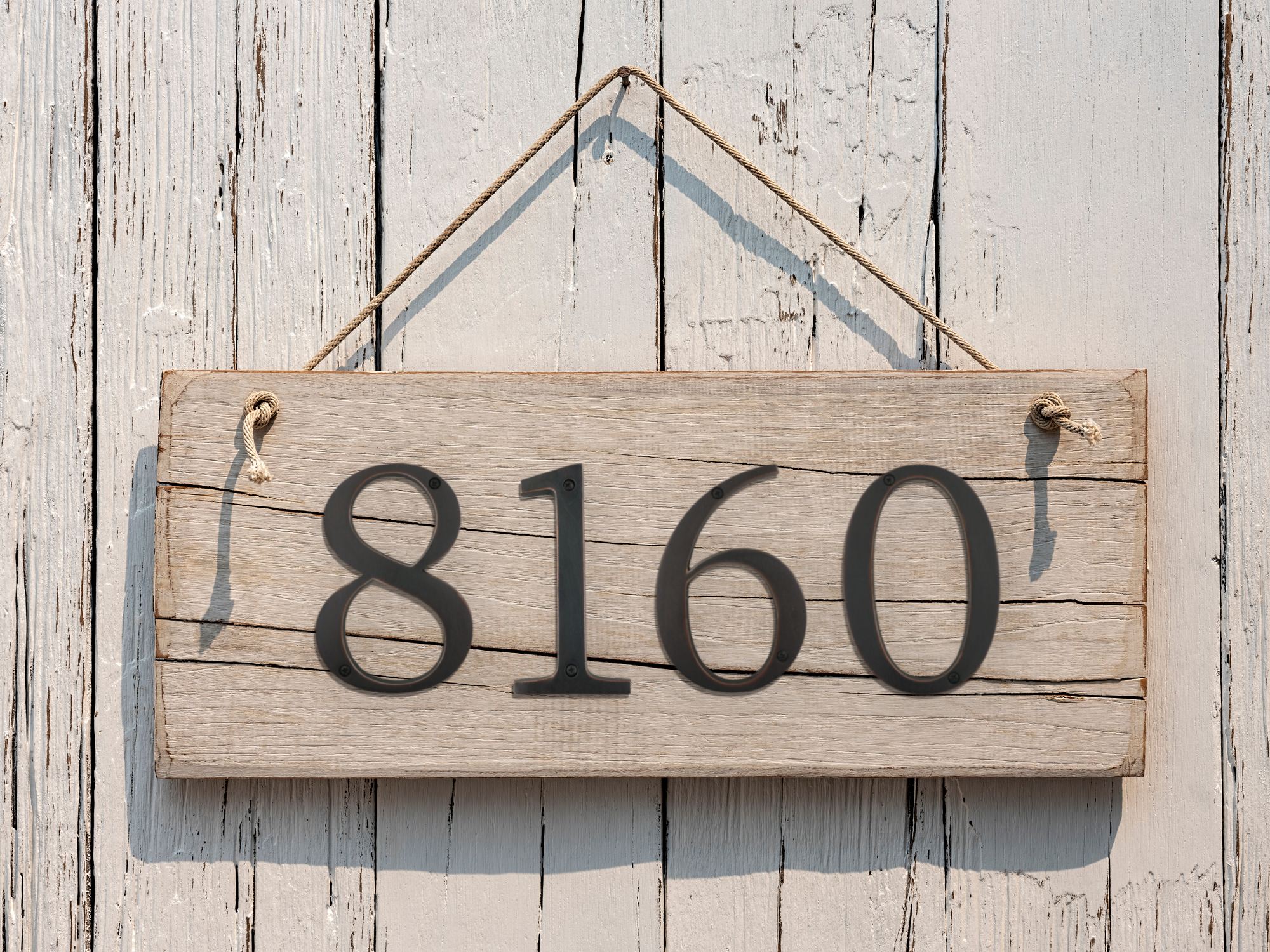 Aged Bronze Metal 4 inch Flush House Address Numbers, Bold Readable Font