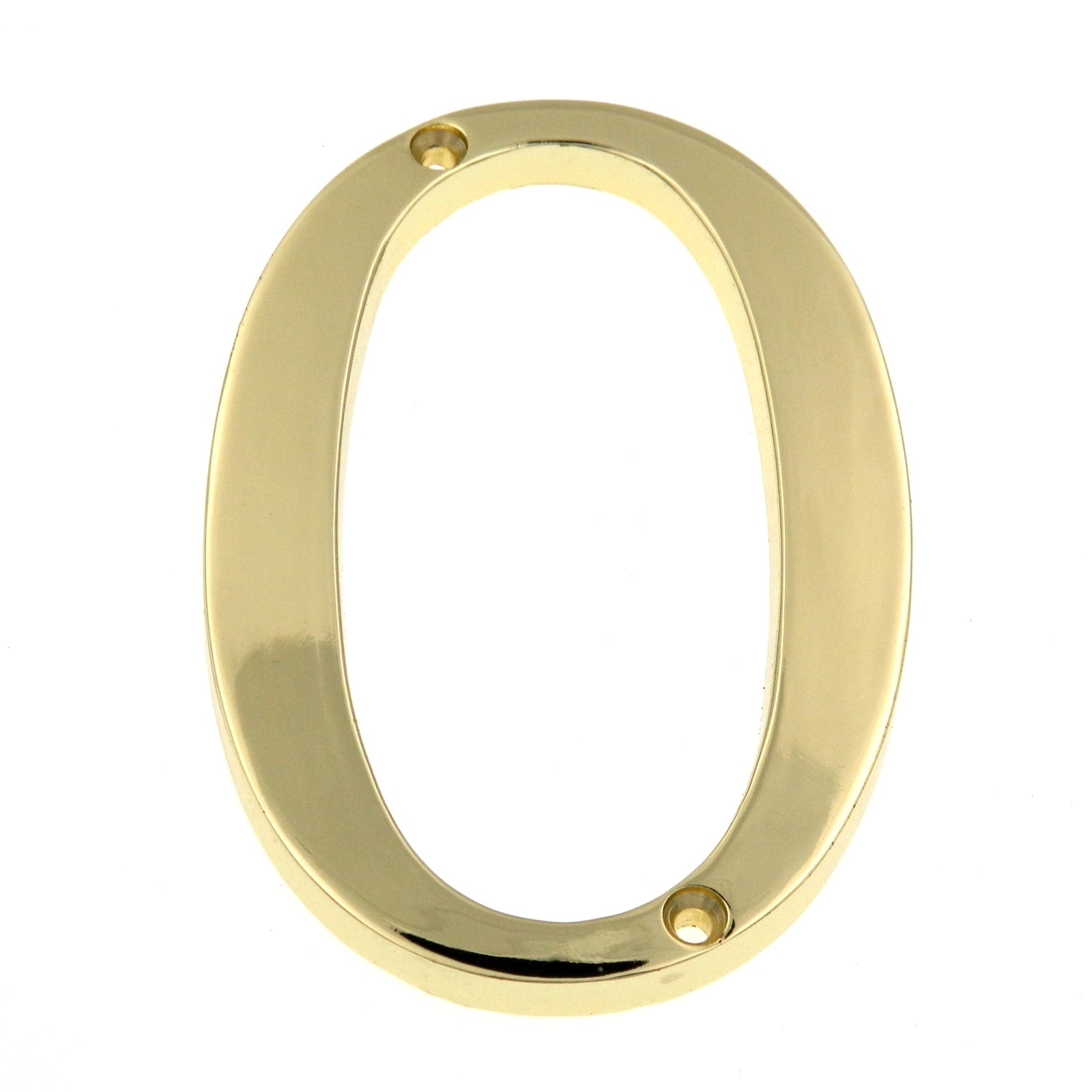 Polished Brass Metal 4 inch Flush House Address Numbers, Bold Readable Font