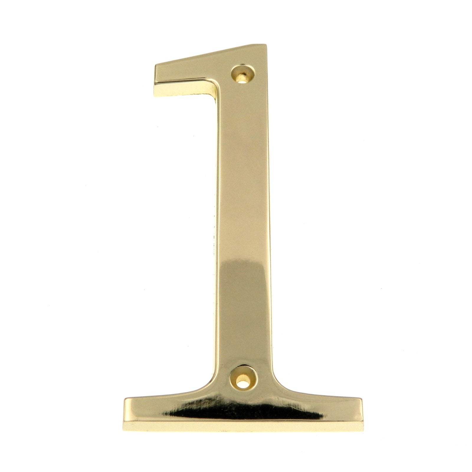 Polished Brass Metal 4 inch Flush House Address Numbers, Bold Readable Font