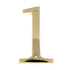 Polished Brass Metal 4 inch Flush House Address Numbers, Bold Readable Font