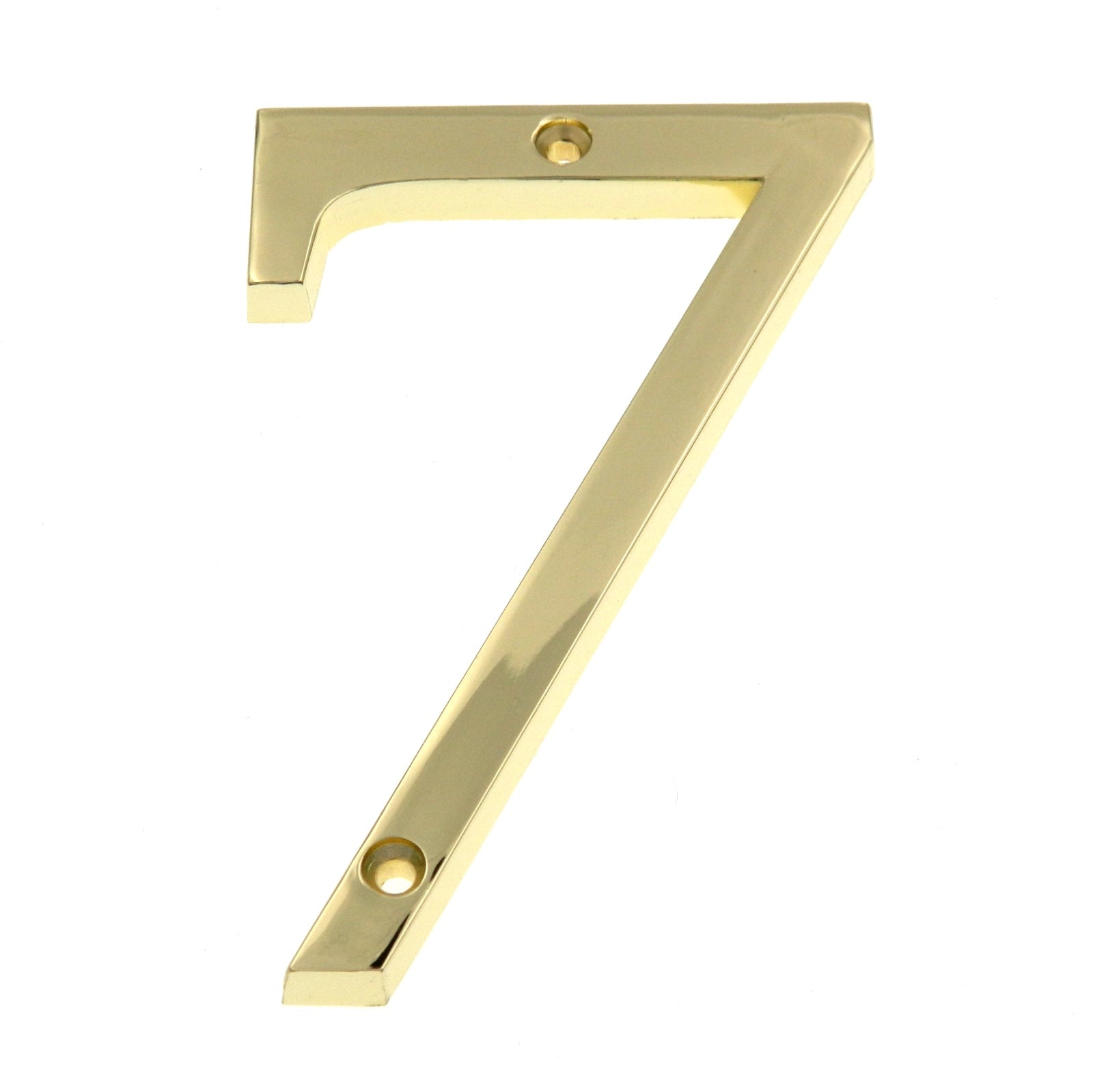 Polished Brass Metal 4 inch Flush House Address Numbers, Bold Readable Font