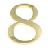 Polished Brass Metal 4 inch Flush House Address Numbers, Bold Readable Font