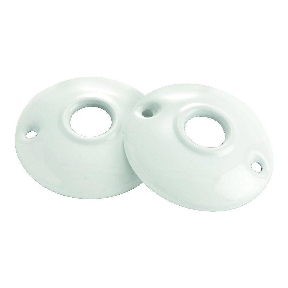 1146 Juego de 2 rosetas para manija de puerta blancas de 2 1/2 "de Belwith Hickory Hardware