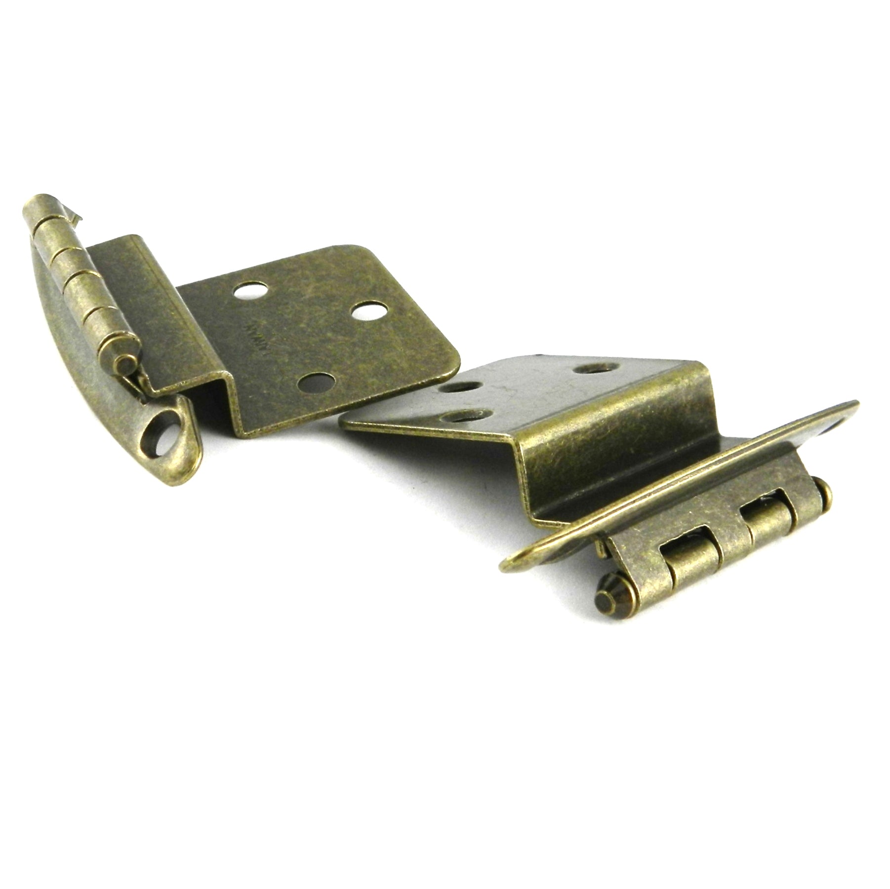 Par de bisagras empotradas para gabinete de latón antiguo 28005 de 3/8" de Laurey Hardware
