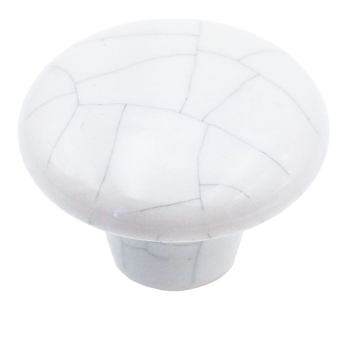25 Pack of Kraftmaid 1 1/4" White Crackled Ceramic Cabinet Knob 510-9429001