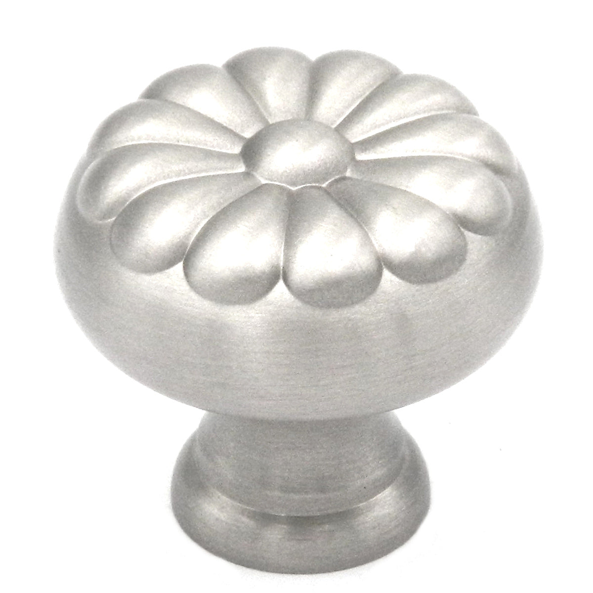 Paquete de 10 perillas redondas de latón macizo para gabinete Belwith Keeler Sechel de 1 1/4 ", níquel satinado, A416