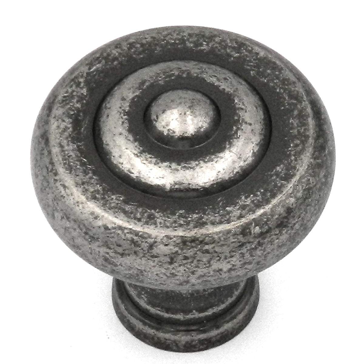 Belwith Keeler Carriage House 1 1/2" Antiguo peltre inglés redondo latón macizo perilla de gabinete A604