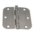 Warwick 3 1/2" Door Hinge 5/8" Radius Corner Satin Nickel BDA3012SN