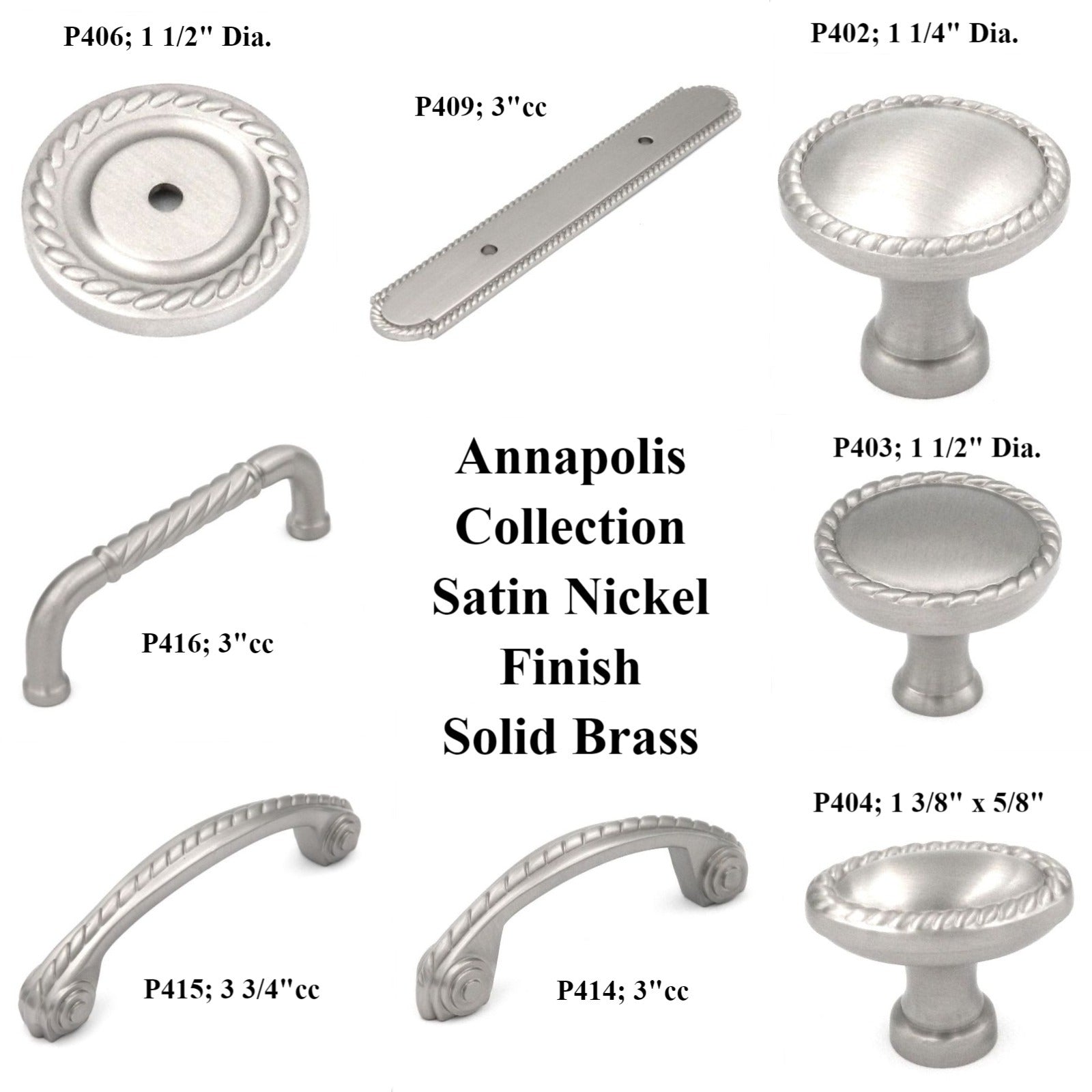 Keeler Annapolis Satin Nickel Round 1 1/2" Solid Brass Cabinet Knob P403
