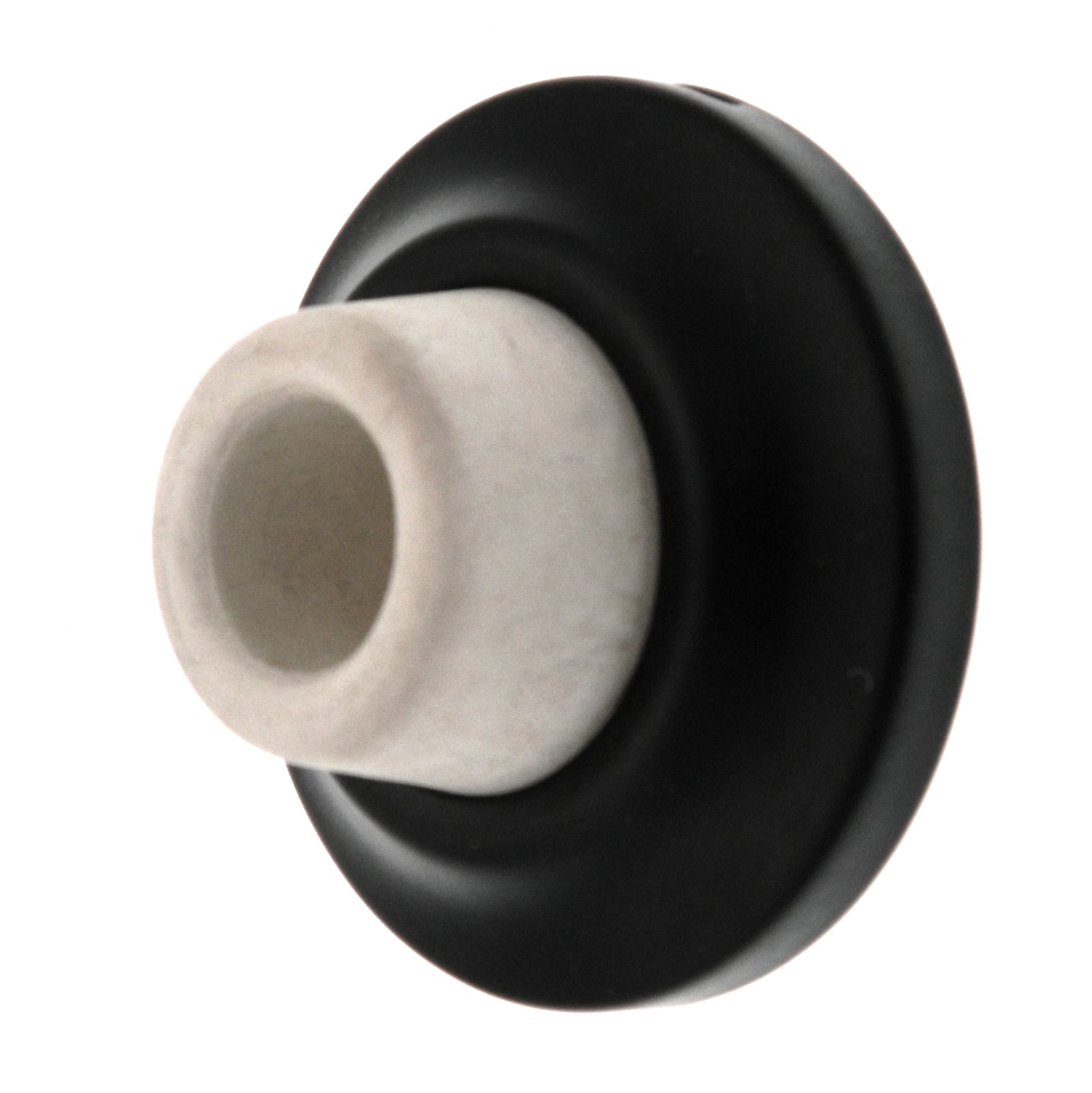 Warwick Tope de puerta cóncavo de pared grande, base negra de 2 3/8", BH2004BL