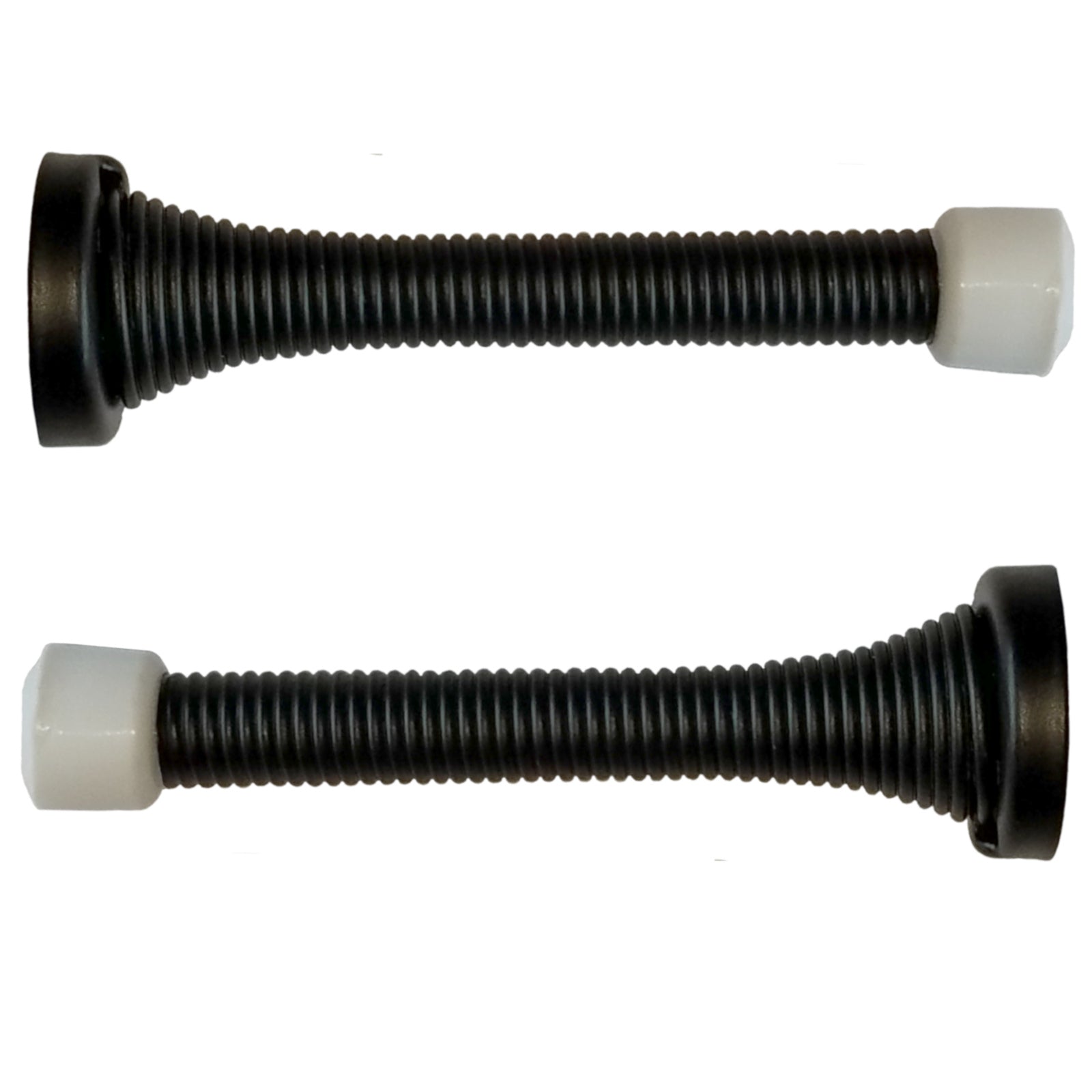 Tope de puerta con resorte flexible, paquete de 2, tope de puerta de zócalo de 3 1/4 pulg., negro BH2006BL