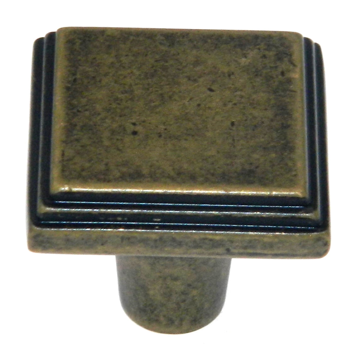 Amerock Manor BP26117R2 - Pomo cuadrado para gabinete (latón desgastado, 1.0 in)
