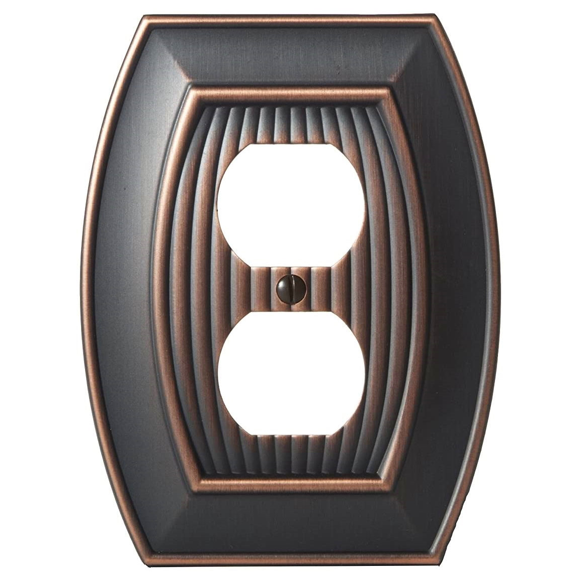 Amerock Sea Grass BP36536ORB - Placa de pared para salida dúplex, bronce aceitado