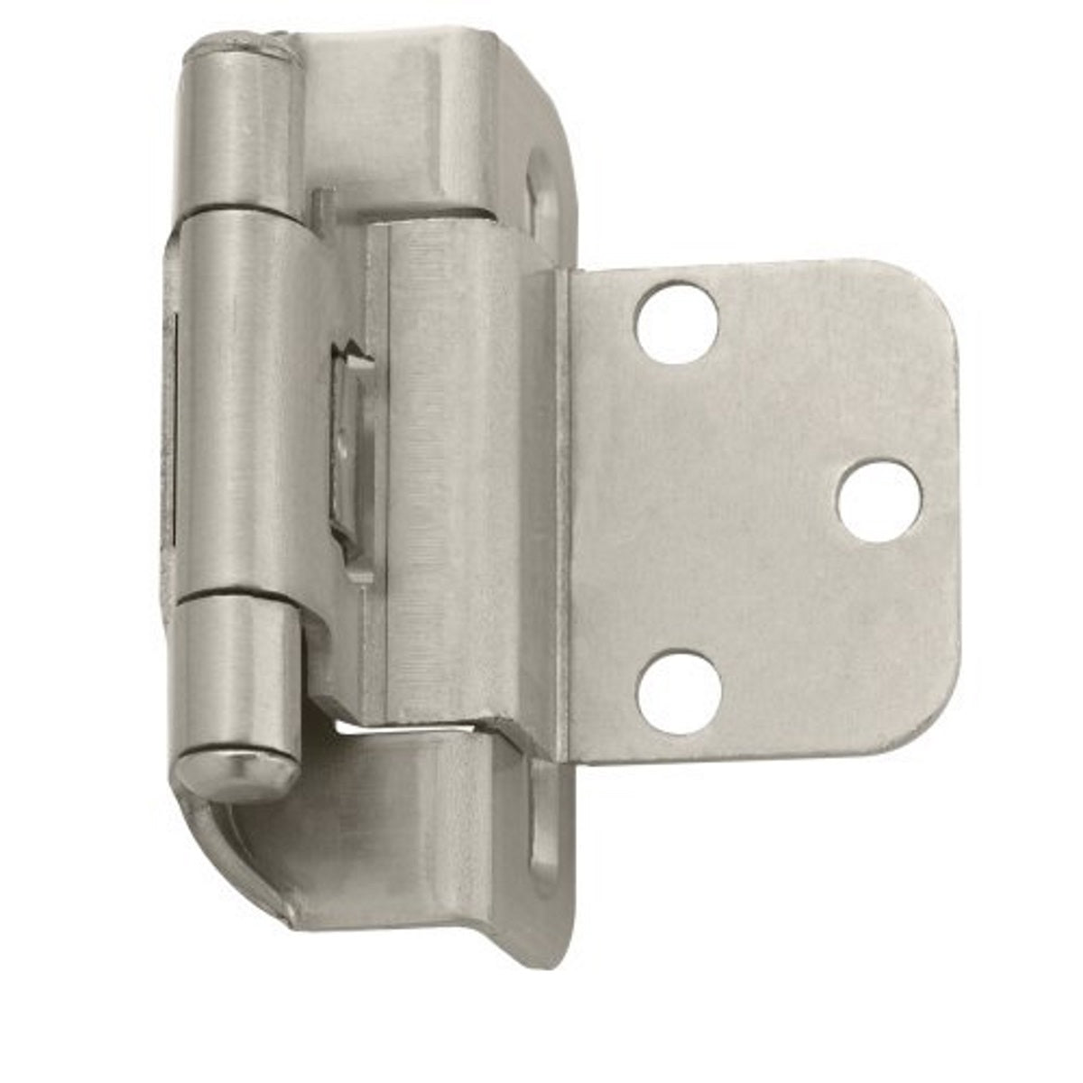 Pair Amerock BPR7565G10 Self-Closing Partial-Wrap 3/8" Inset Satin Nickel Hinges