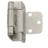 Pair Amerock BPR7565G10 Self-Closing Partial-Wrap 3/8" Inset Satin Nickel Hinges