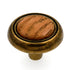 Amerock Allison Antique Brass Oak Wood Center 1 1/4" Round Cabinet Pull Knob BP76244OB