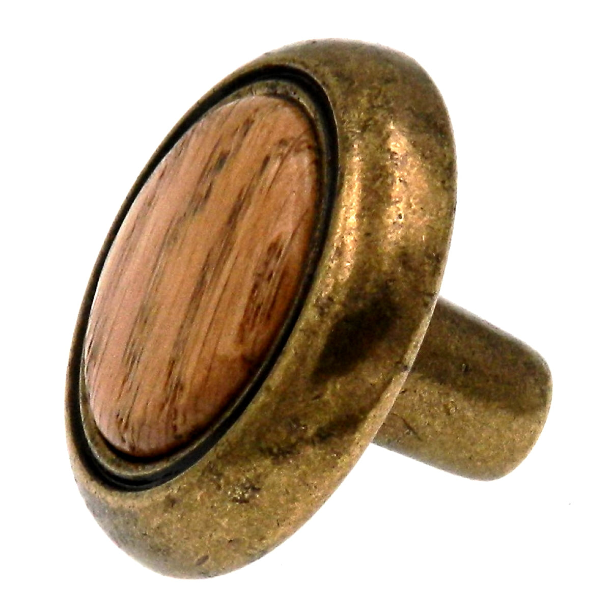 Amerock Allison Antique Brass Oak Wood Center 1 1/4" Round Cabinet Pull Knob BP76244OB