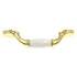 Amerock Allison Polished Brass White Ceramic Center 3" Hole Centers Cabinet Handle Pull BP76245W3