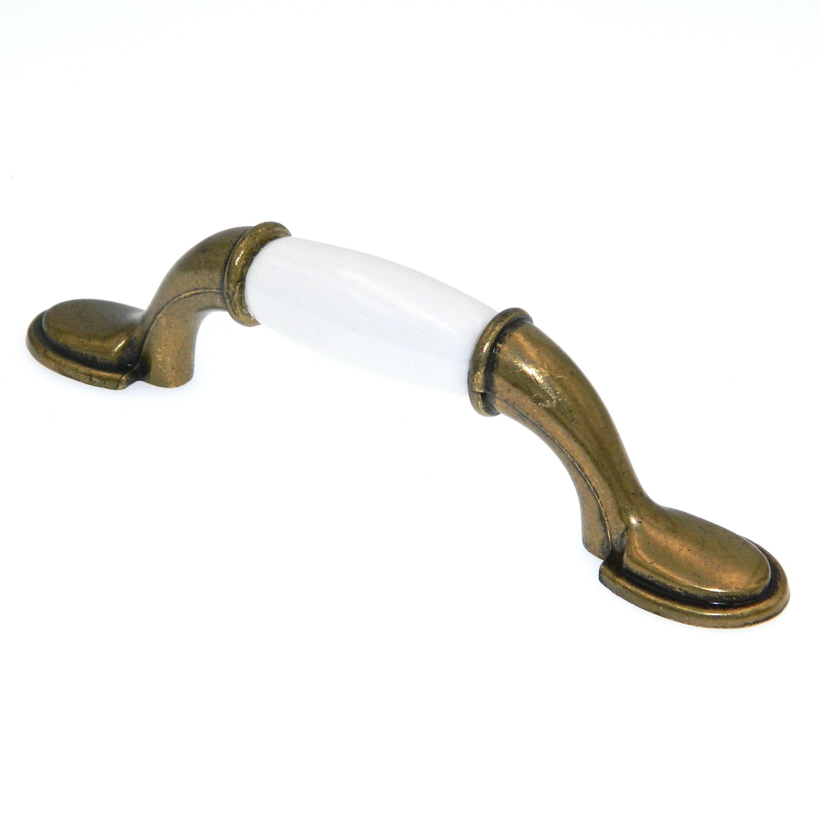 Amerock Allison Antique Brass White Ceramic Center 3" CTC Cabinet Handle Pull BP76245WB