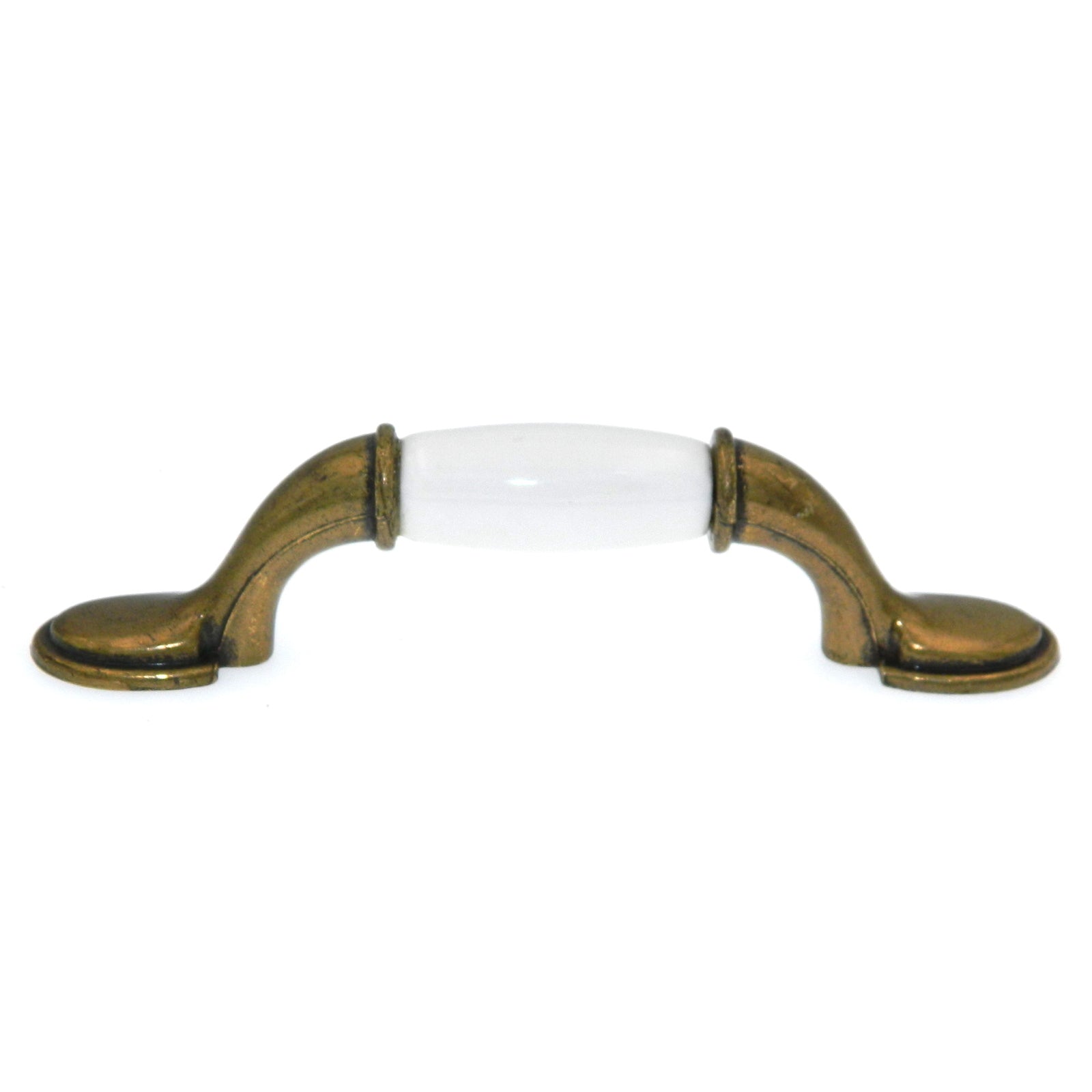 Amerock Allison Antique Brass White Ceramic Center 3" CTC Cabinet Handle Pull BP76245WB