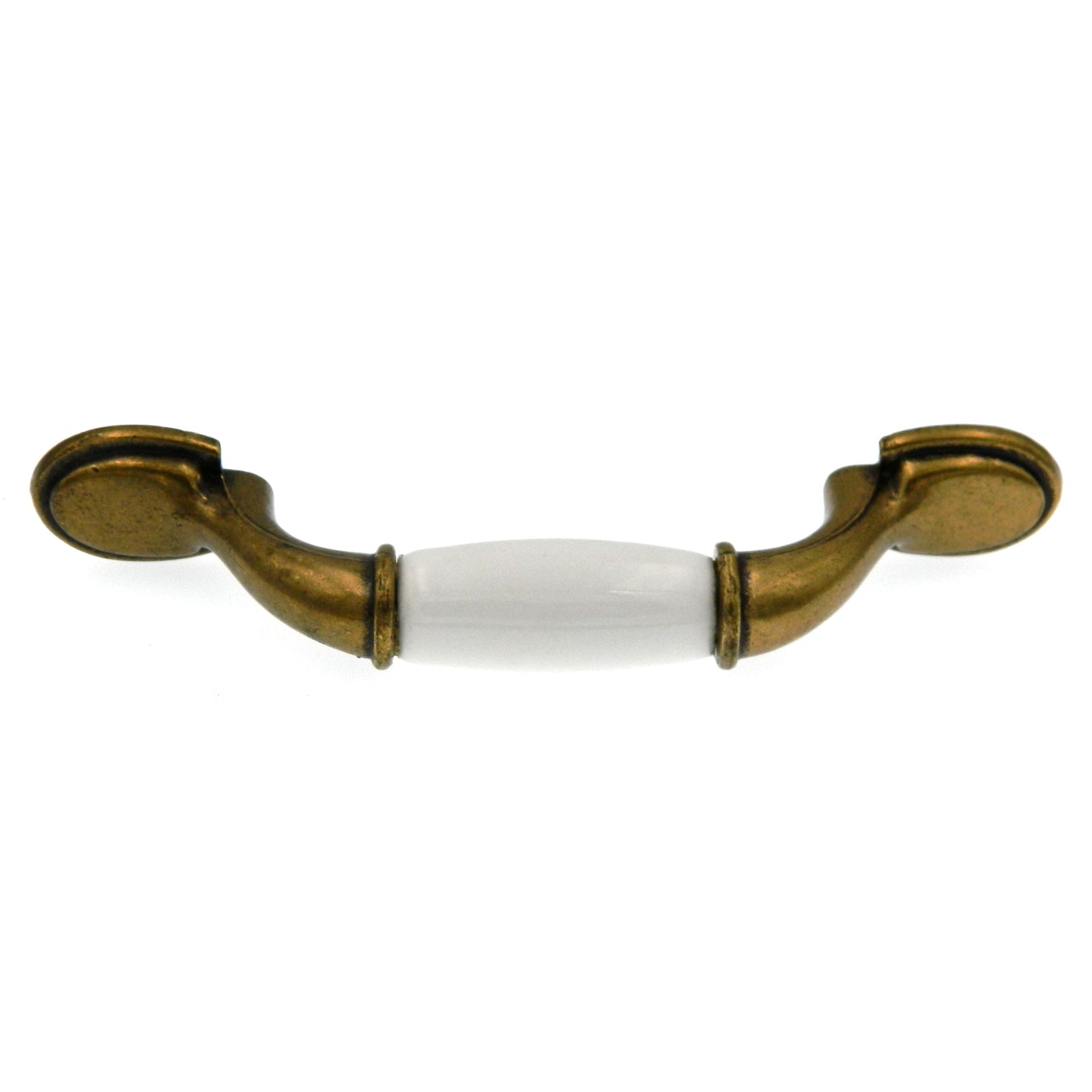 Amerock Allison Antique Brass White Ceramic Center 3" CTC Cabinet Handle Pull BP76245WB