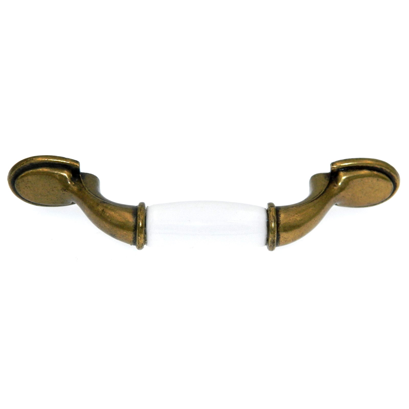 Amerock Allison Antique Brass White Ceramic Center 3" CTC Cabinet Handle Pull BP76245WB