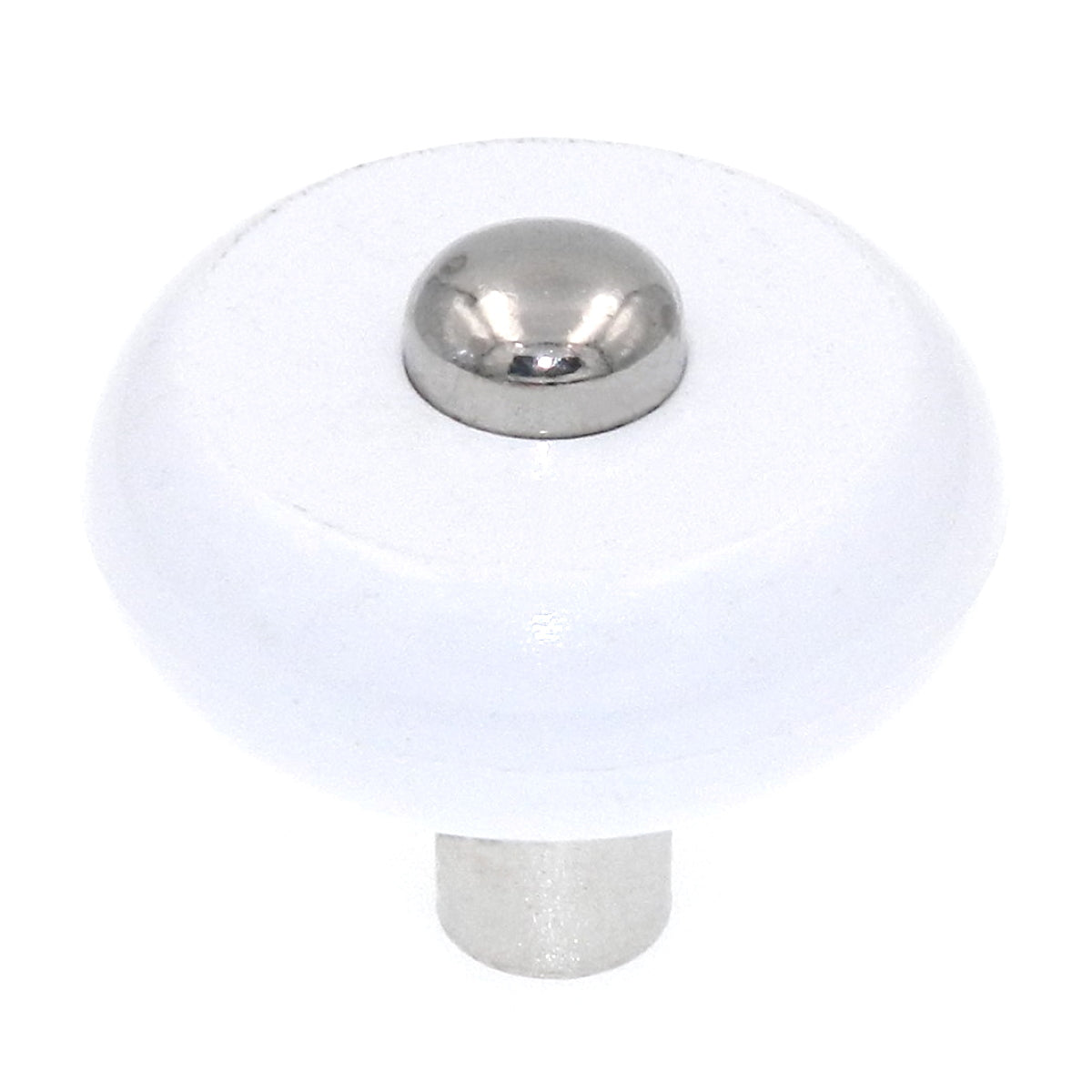 Amerock Allison White and Nickel 1 3/16" Round Cabinet Knob BP76268WH14