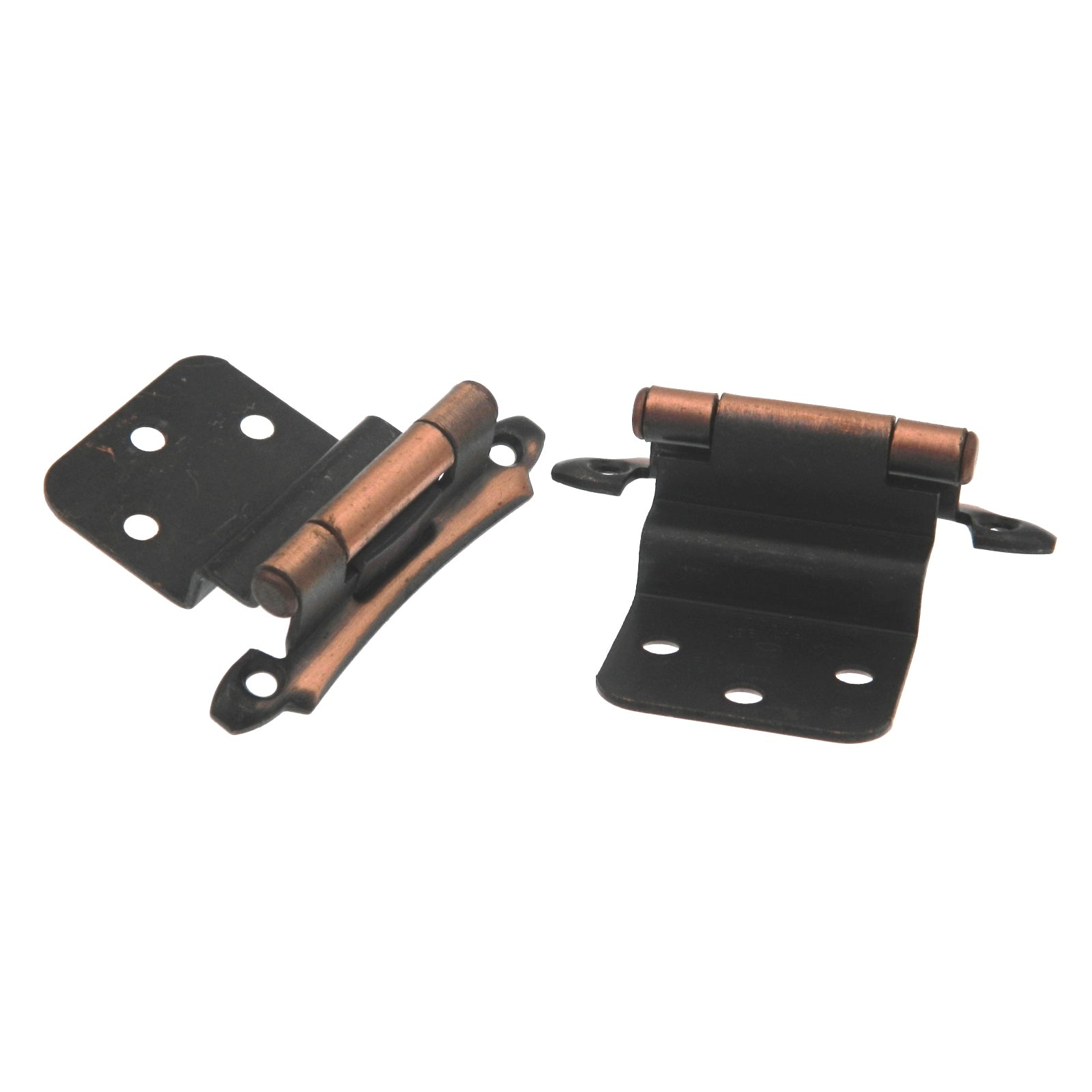 Pair of Amerock BP3435-AC Antique Copper 3/8" Inset Self-Closing Cabinet Hinges