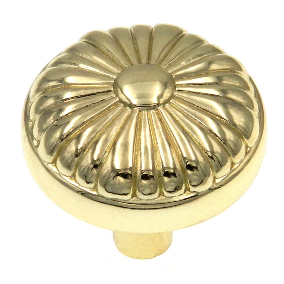 Paquete de 10 perillas para gabinete de flores Warwick tradicionales de latón pulido de 1 1/4 "DH1013PB