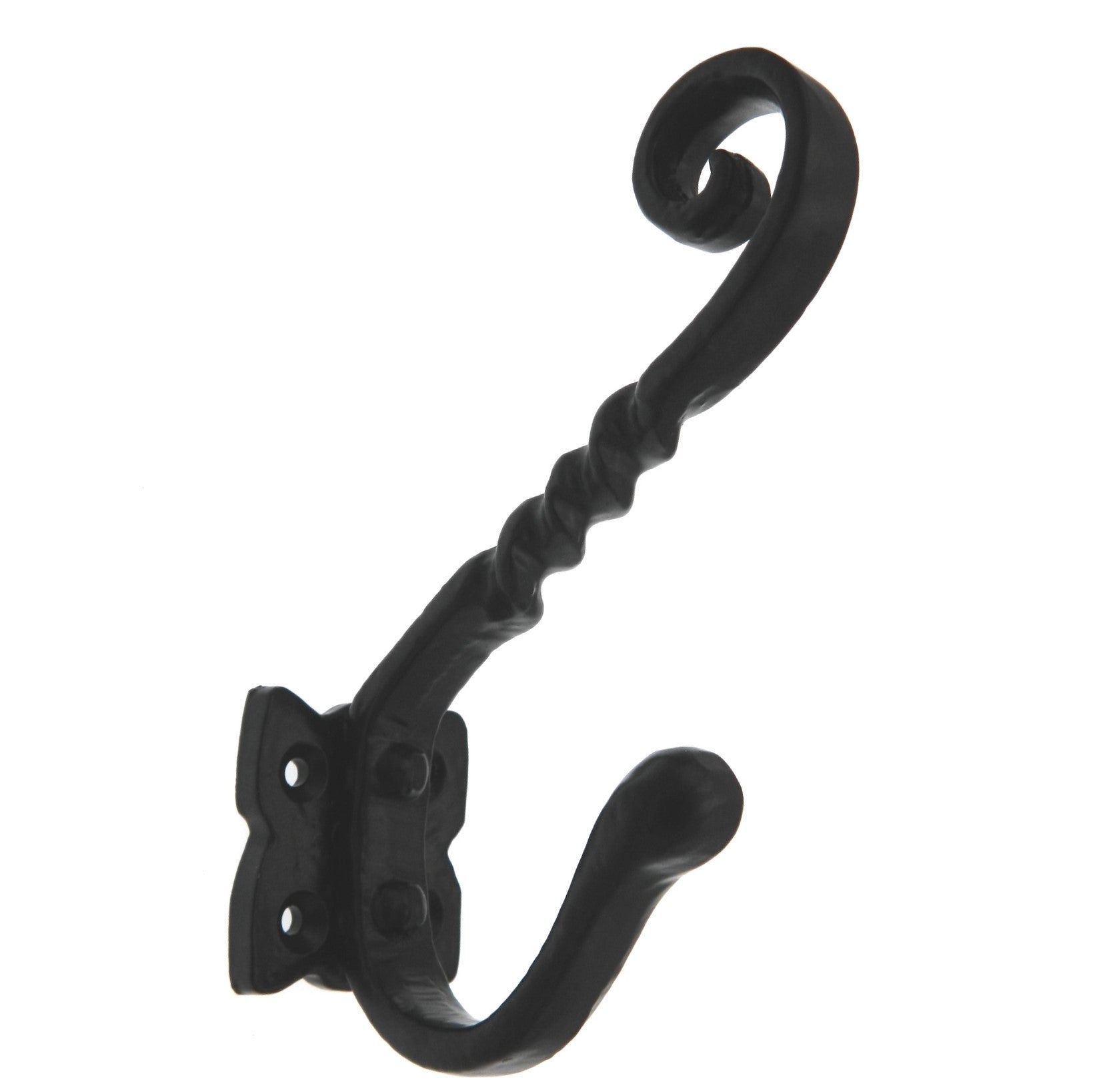 Warwick Hierro forjado Negro Doble abrigo, sombrero, bata pared o gancho para puerta DH1104WIB