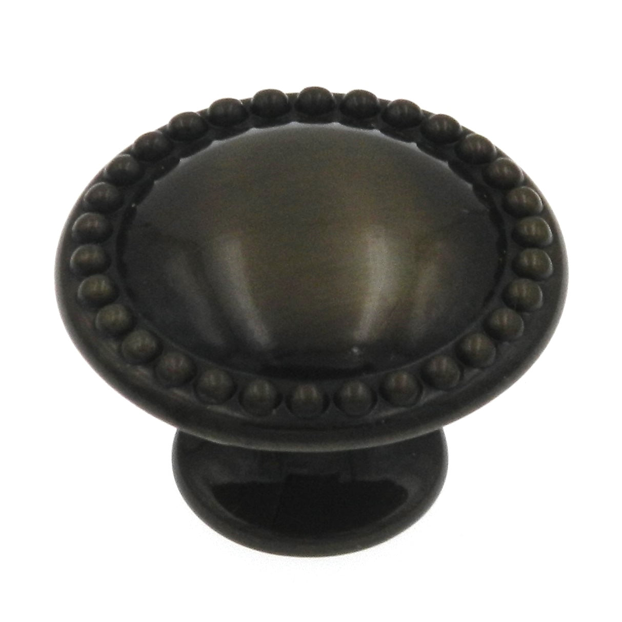 10 Pack Showcase  Antique English Brass Round Beaded Edge 1 3/16" Cabinet Knob K2876-AEH