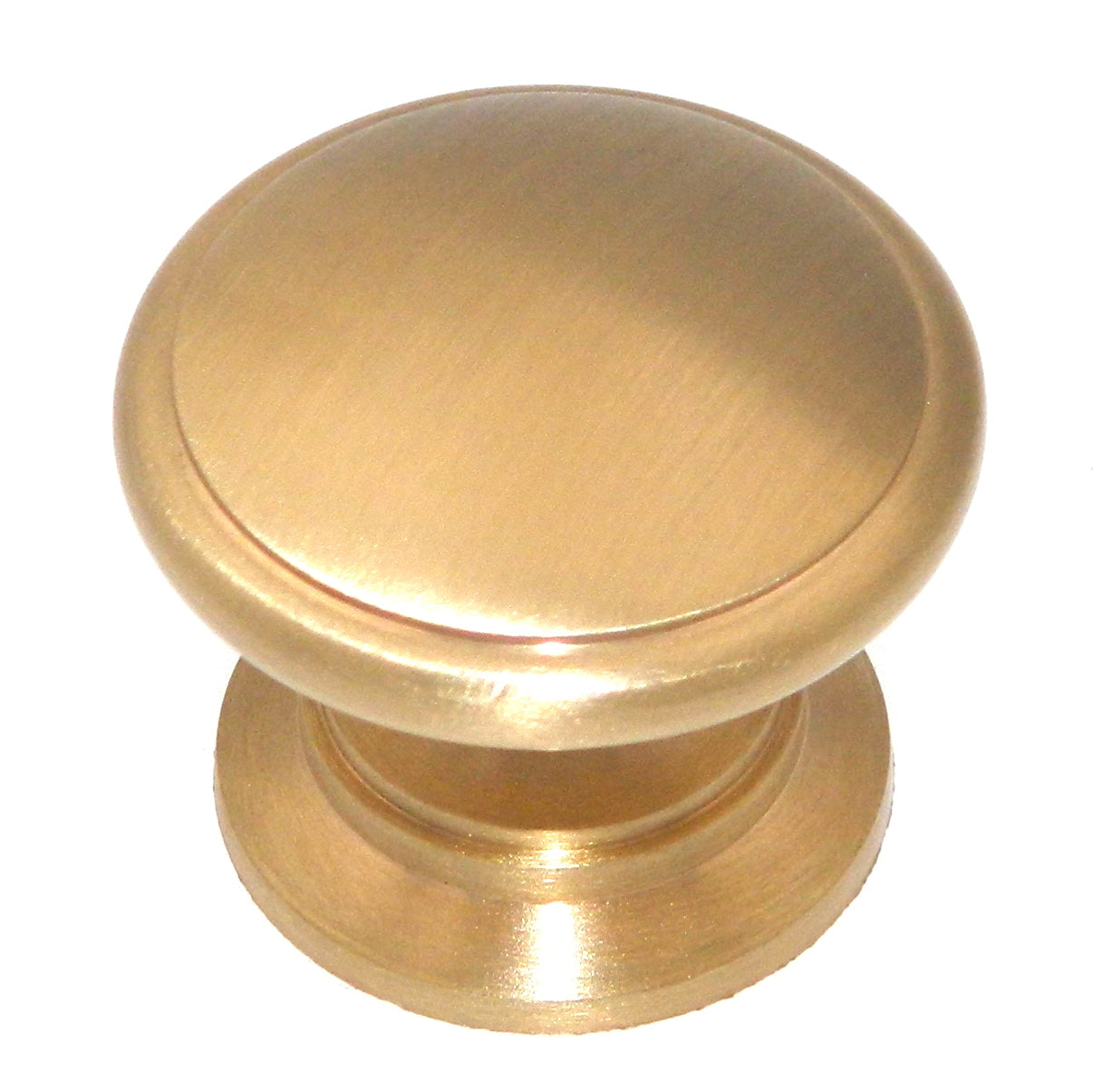 Keeler Power &amp; Beauty Perilla de latón macizo para gabinete redondo de latón satinado de 1 1/4 "K44-04