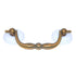 Keeler Solid Brass Antique Brass 3"cc Furniture Drawer Bail Pull with White Porcelain Rosettes L45