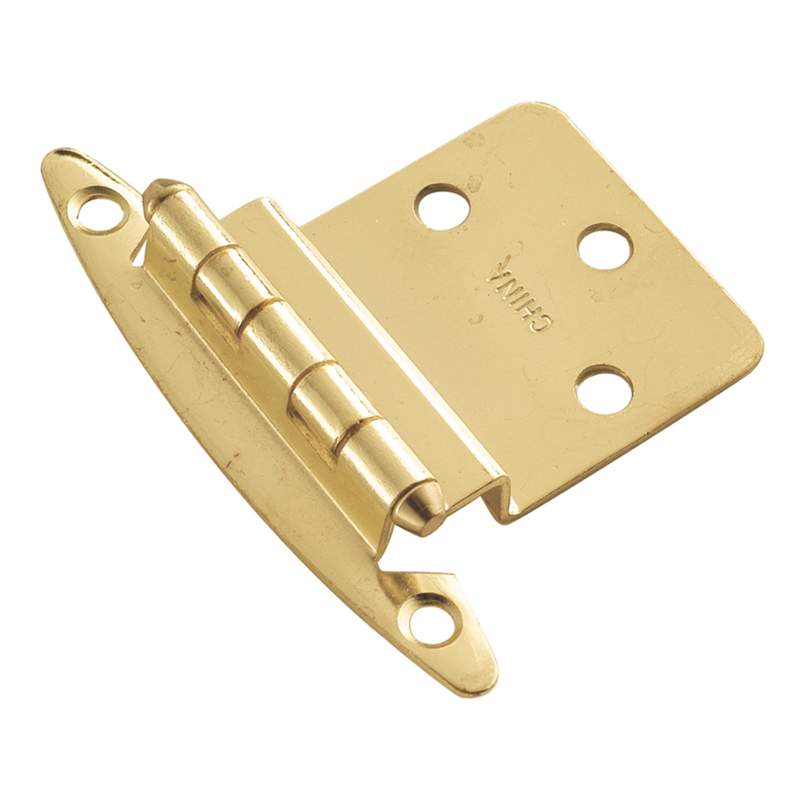 Par de bisagras empotradas de latón pulido de Hickory Hardware de 3/8" sin cierre automático P140-3