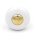 Belwith P221-LP White Ceramic 1" Cabinet Knob with Lancaster Hand Polished Stem