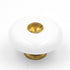 Belwith Hickory Hardware English Cozy White Ceramic Brass Stem 1 1/2" Knob P229-LP