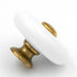 Belwith Hickory Hardware English Cozy White Ceramic Brass Stem 1 1/2" Knob P229-LP