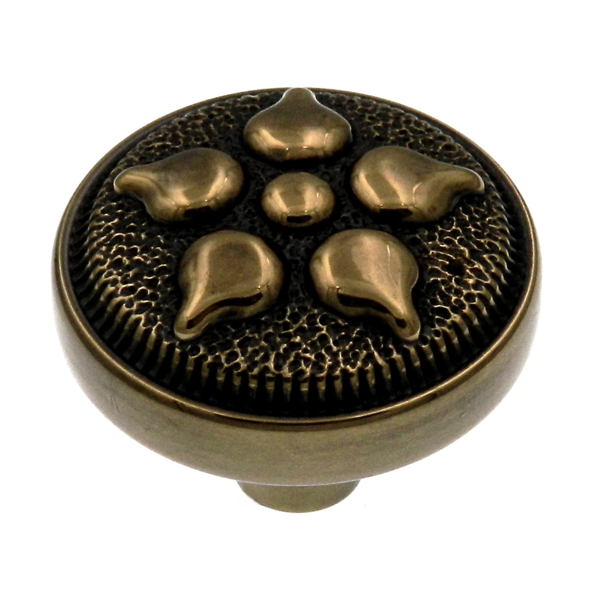 Paquete de 10 pomos de gabinete de latón macizo Belwith Keeler gótico español de 1 3/8" Sherwood P3024-07