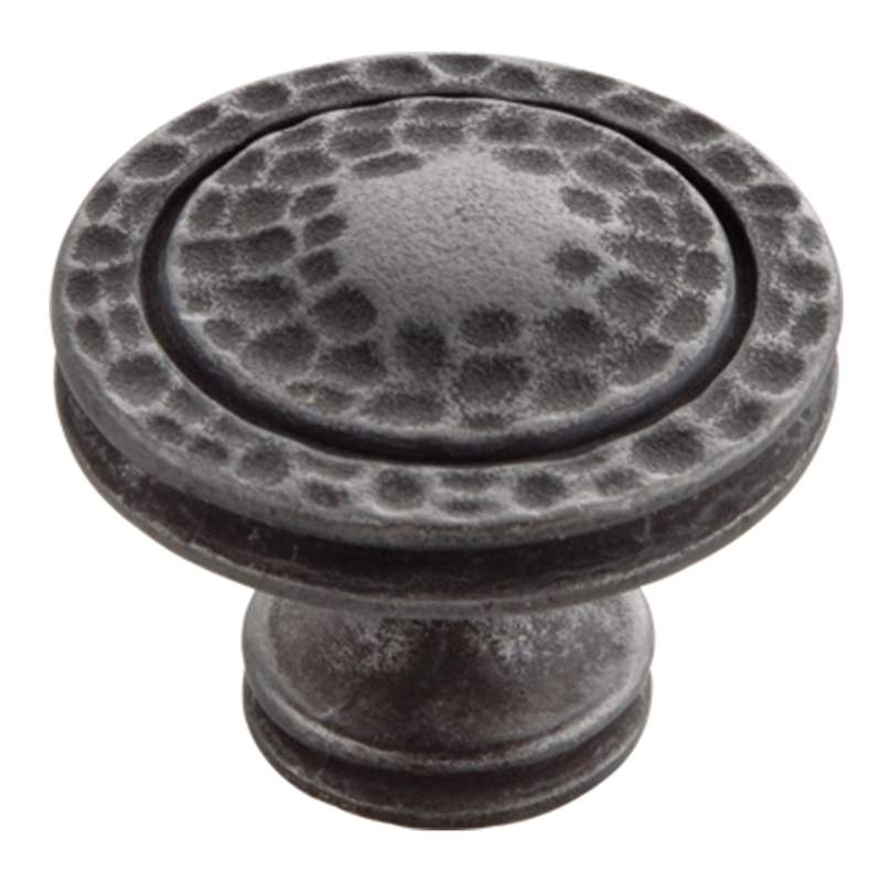 Hickory Hardware Mountain Lodge P3061-BI - Pomo redondo de hierro negro de 1 3/8 pulgadas