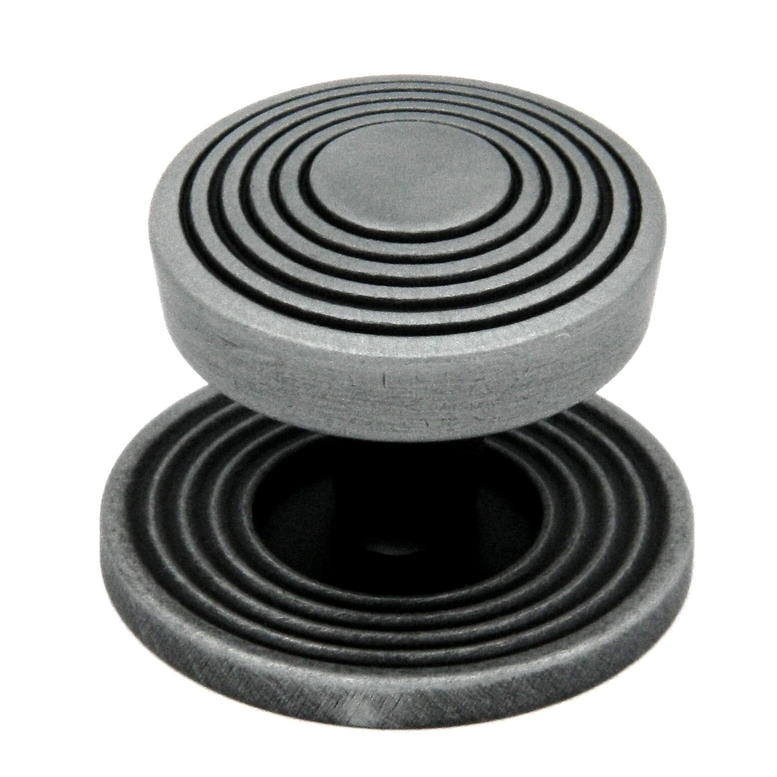 Hickory Hardware Encore 1 5/16" Satin Pewter Antique Round Flat-top Round Flat Disc Cabinet Knob P3124-SPA