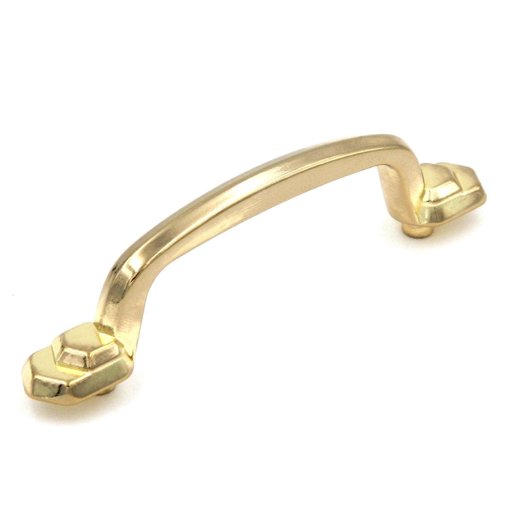 10 Pack Hickory Polished Accents Ultra Brass 3"cc Cabinet Handle Pulls P332-UB
