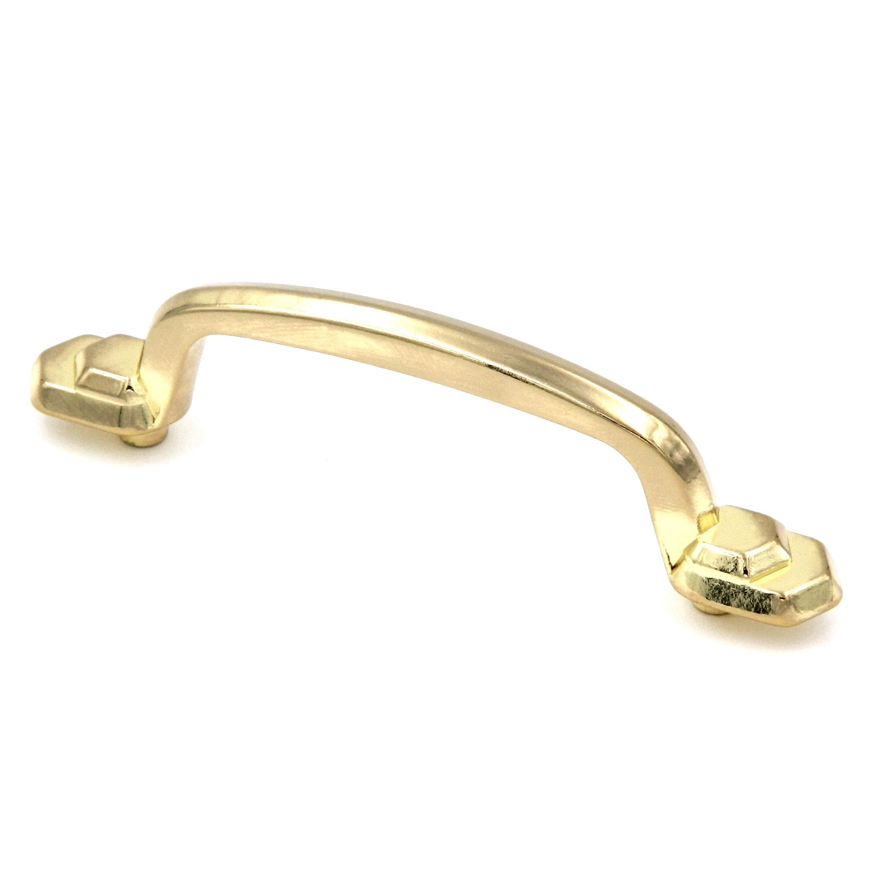10 Pack Hickory Polished Accents Ultra Brass 3"cc Cabinet Handle Pulls P332-UB