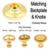 Solid Brass Polished Brass 1 1/4" Oval Cabinet Knob Keeler P9175