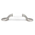 Hickory Hardware P744-SNW 3"cc Tranquility Pull, Satin Nickel With White