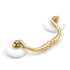 Belwith P752-UB Polished Brass and White Ceramic 3"cc Cabinet Bail Pull Handles