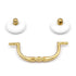 Belwith P752-UB Polished Brass and White Ceramic 3"cc Cabinet Bail Pull Handles