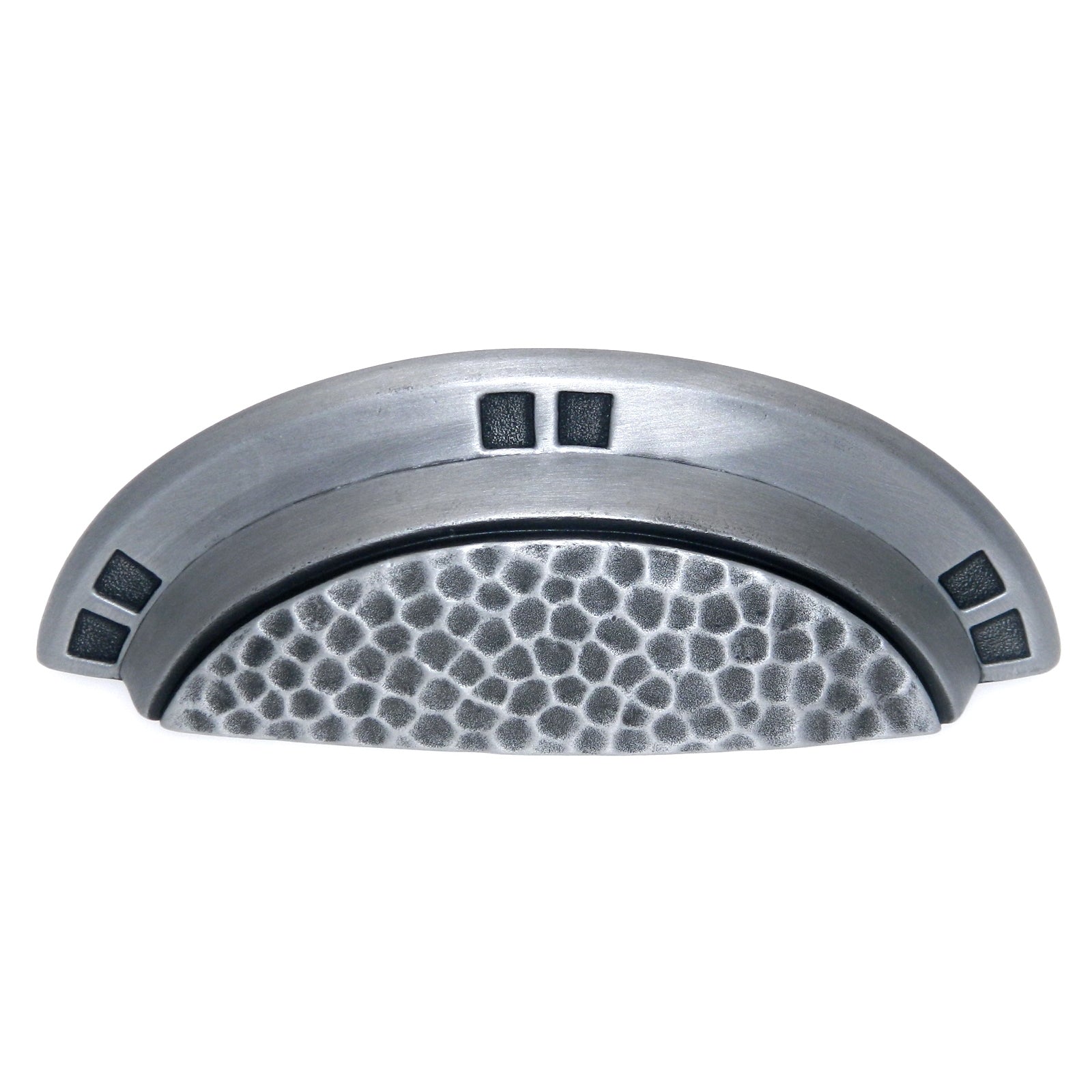 Hickory Hardware Arts & Crafts Antique Pewter 3", 3 3/4" (96mm)cc Drawer Cup Pull P7527-AP